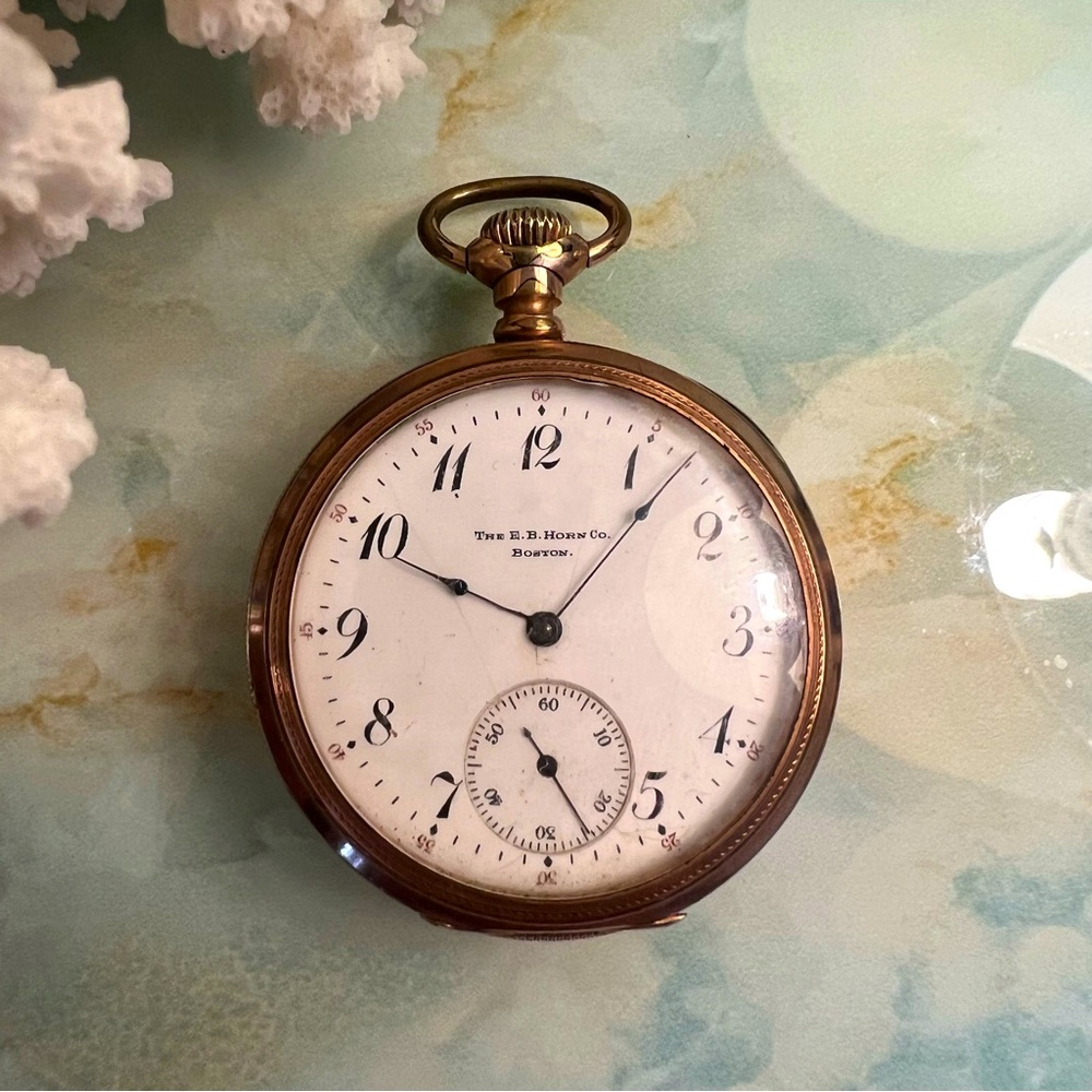 ILLINOIS WATCH CO Antique 11 Jewel Pocket Watch in 10k Gold Filled Dueber Case